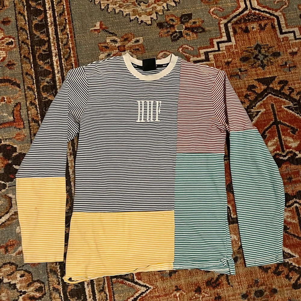 Huf striped multi colored long sleeve shirt